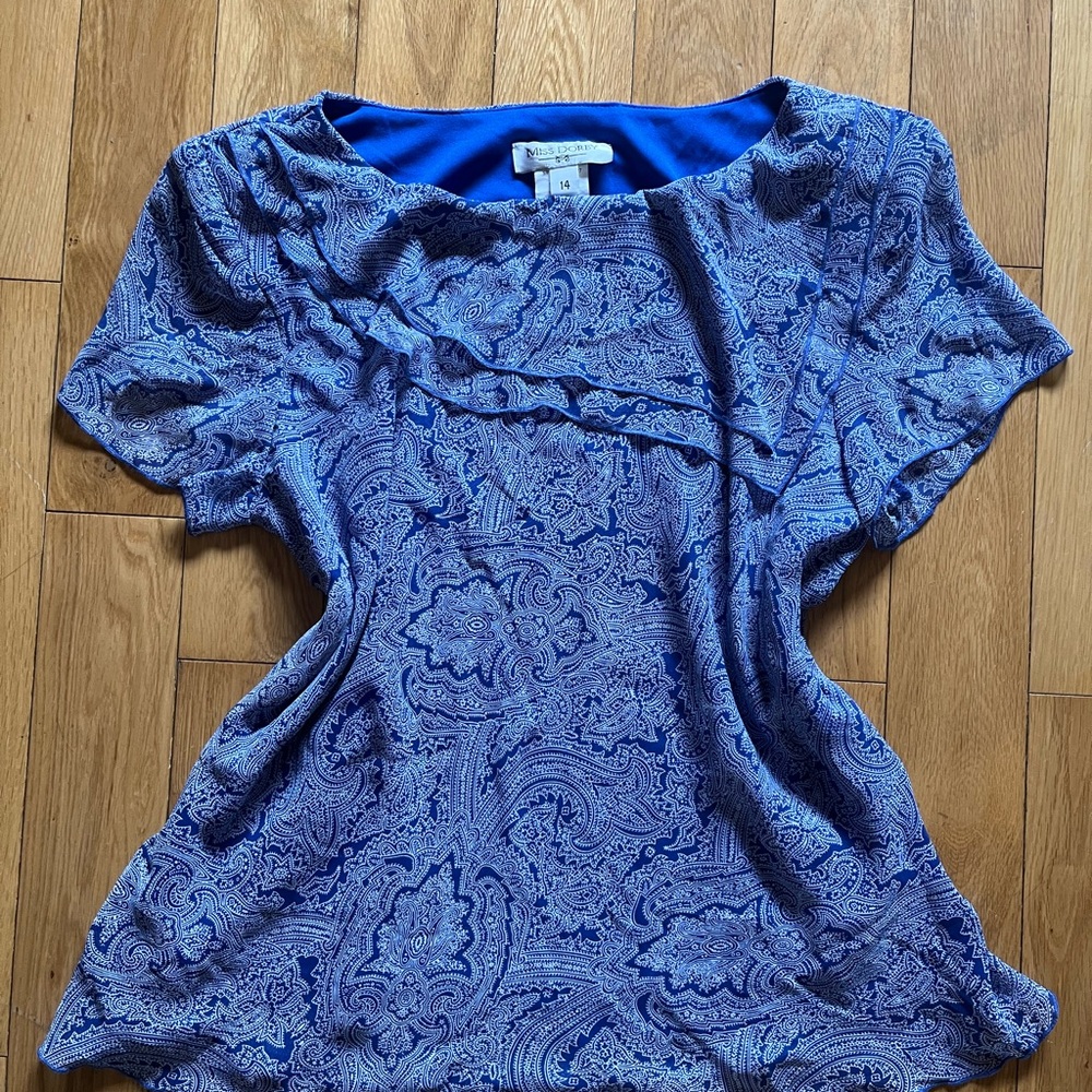 Blue Paisley Women's Top